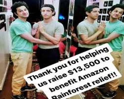 He has a heart of gold and has raised about 13500 dollars in order to benefit the Amazon rainforest.